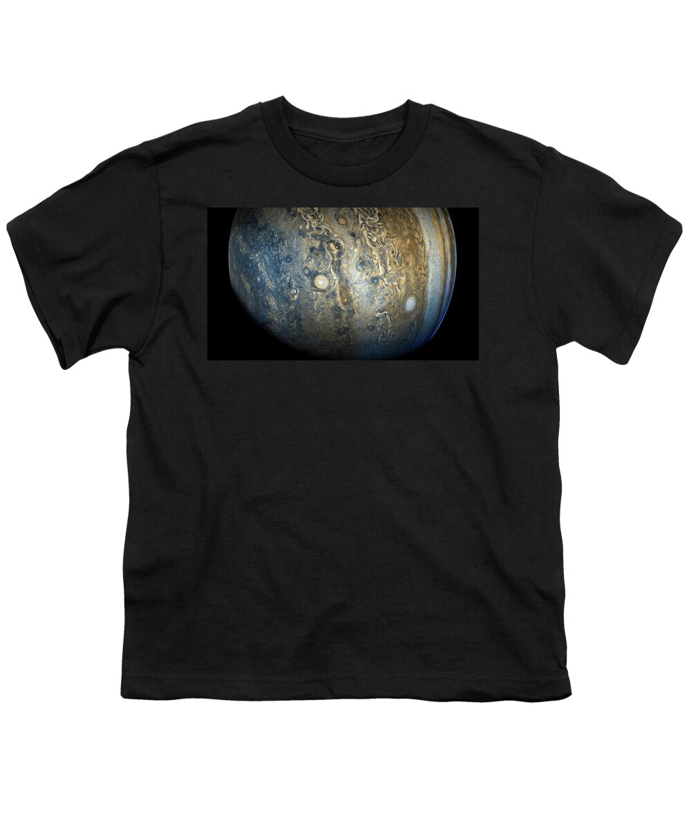 Juno Youth T-Shirt featuring the photograph Jupiter and Its Stunning Southern Hemisphere by Eric Glaser