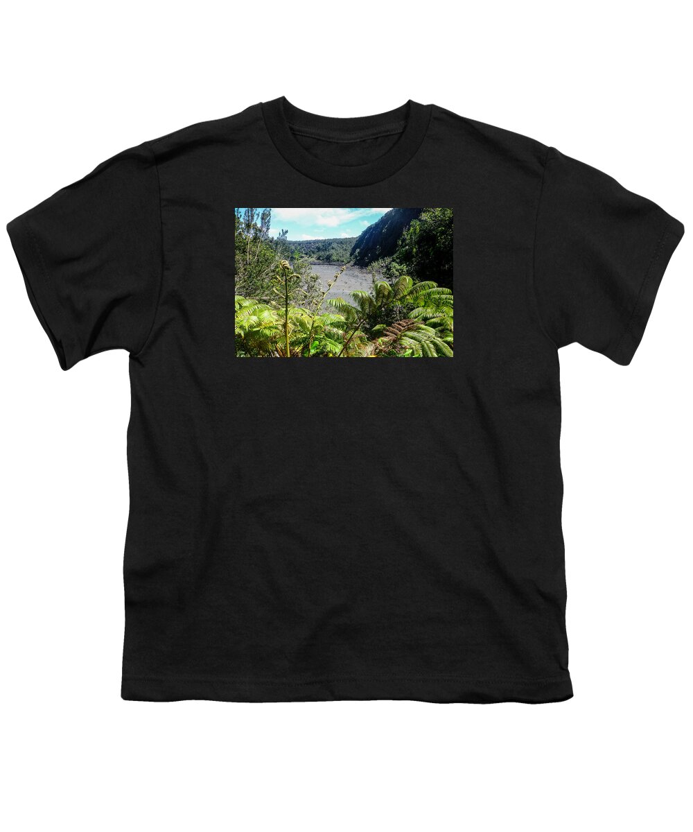 Hawaii Youth T-Shirt featuring the photograph Kilauea Iki View by Pamela Newcomb