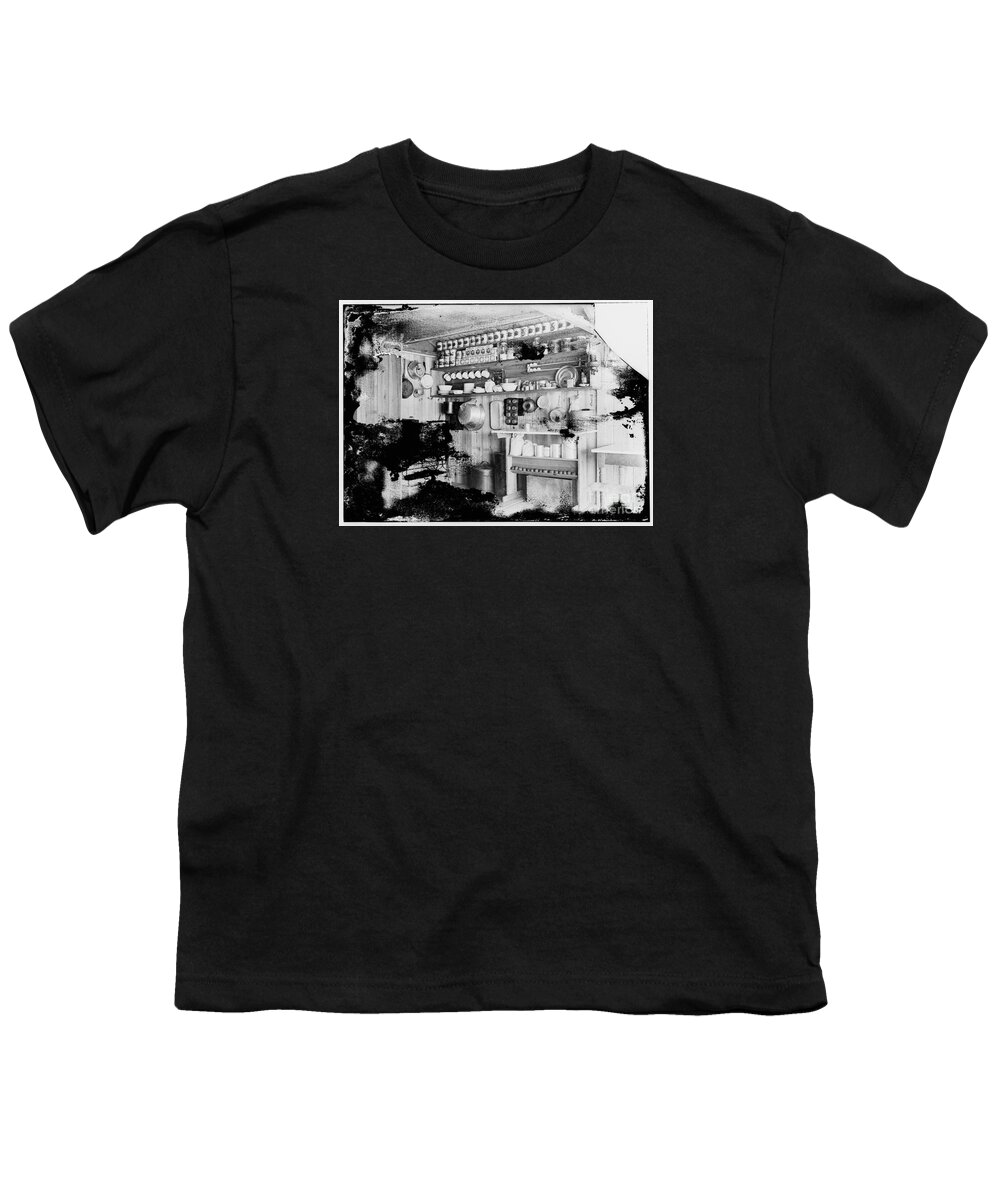 Kitchen Youth T-Shirt featuring the photograph Kitchen of the camp building at Kitty Hawk by Vintage Collectables