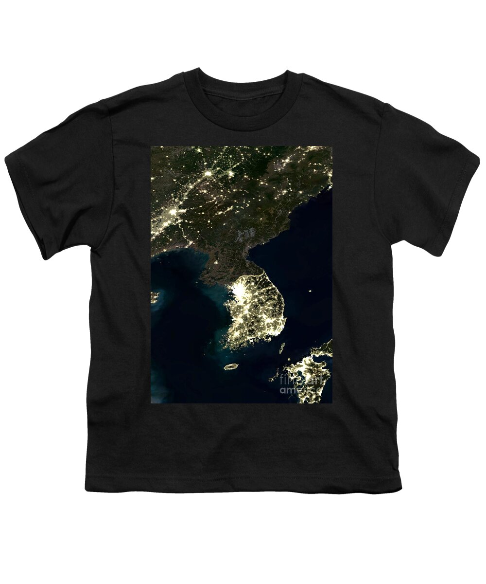 Korea Youth T-Shirt featuring the photograph Korean Peninsula by Planet Observer and SPL and Photo Researchers