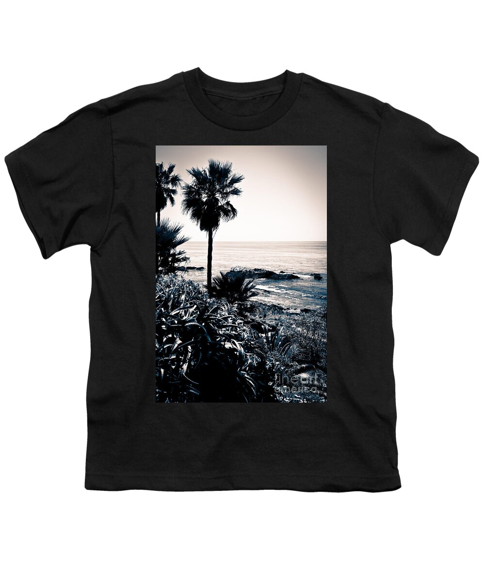 America Youth T-Shirt featuring the photograph Laguna Beach California Black and White by Paul Velgos