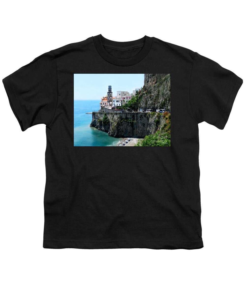 Italy Youth T-Shirt featuring the photograph Leaving Atrani Italy by Jennie Breeze