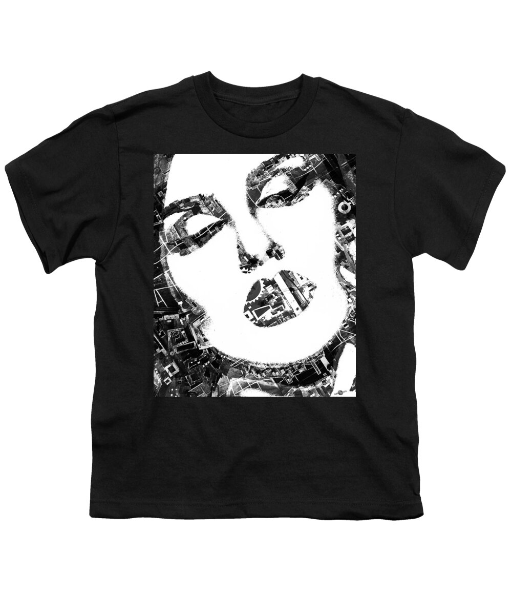 Woman Youth T-Shirt featuring the mixed media Less Complicated by Tony Rubino