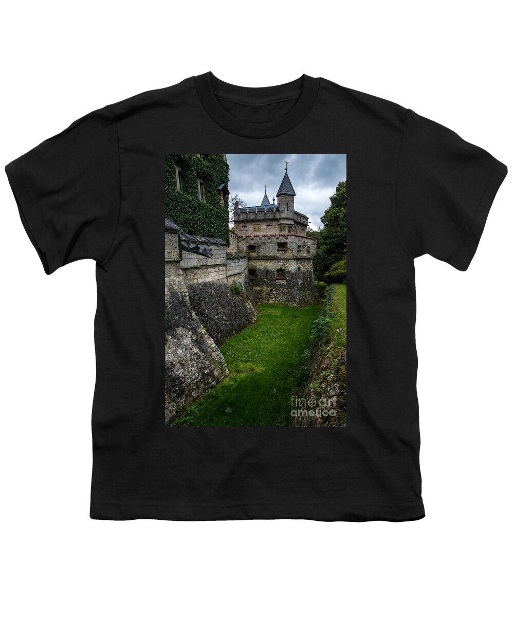 Lichtenstein Castle Youth T-Shirt featuring the photograph Lichtenstein Castle Moat - Baden Wurttemberg - Germany by Gary Whitton