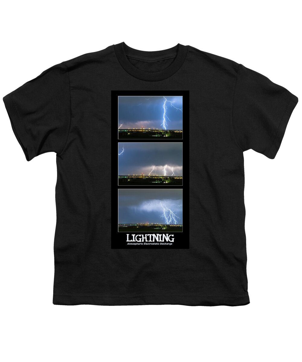 Lightning Youth T-Shirt featuring the photograph Lightning - Atmospheric Electrostatic Discharge by James BO Insogna