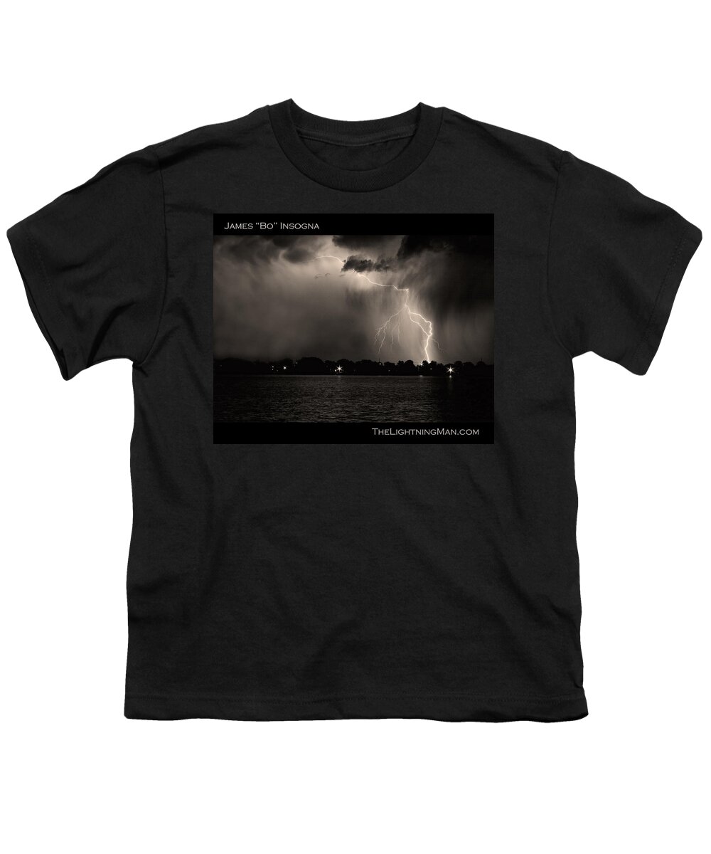 Lightning Youth T-Shirt featuring the photograph Lightning Energy Poster Print by James BO Insogna