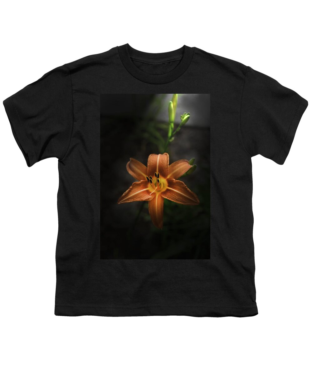 Lily Youth T-Shirt featuring the photograph Lily Spotlight by Judy Hall-Folde