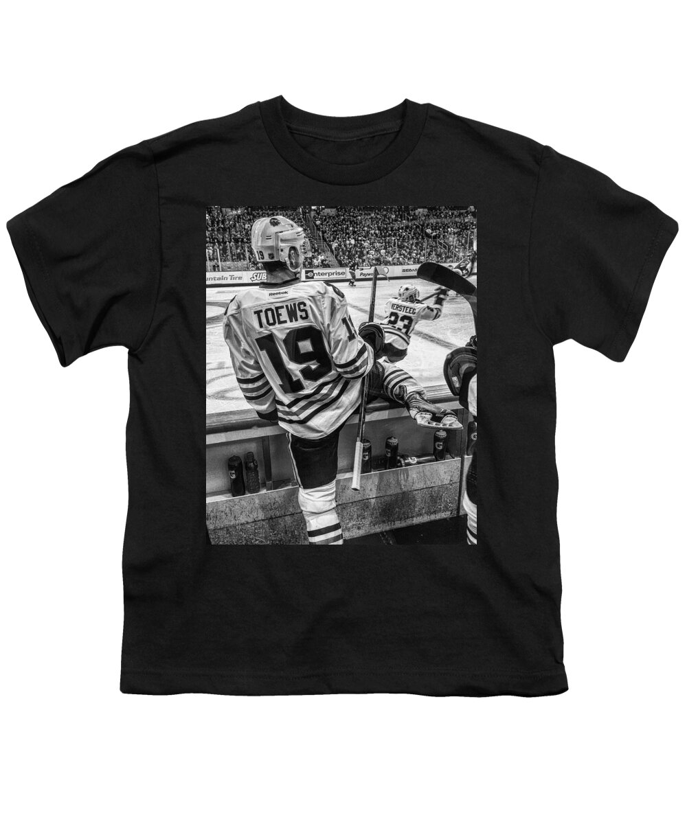 Hockey Youth T-Shirt featuring the photograph Line Change by Tom Gort