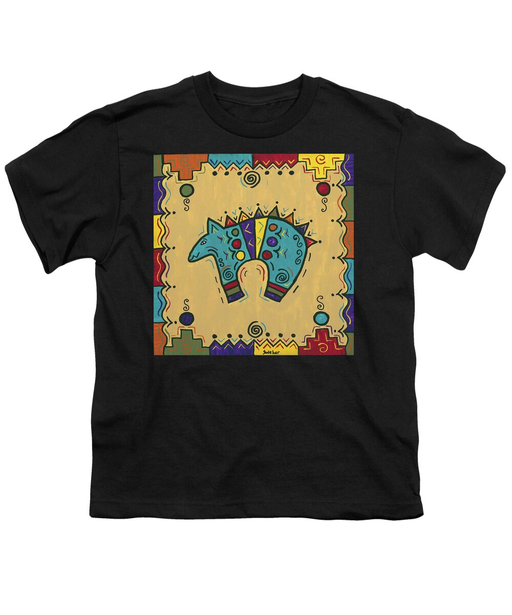 Cross Youth T-Shirt featuring the painting Little Bear by Susie WEBER