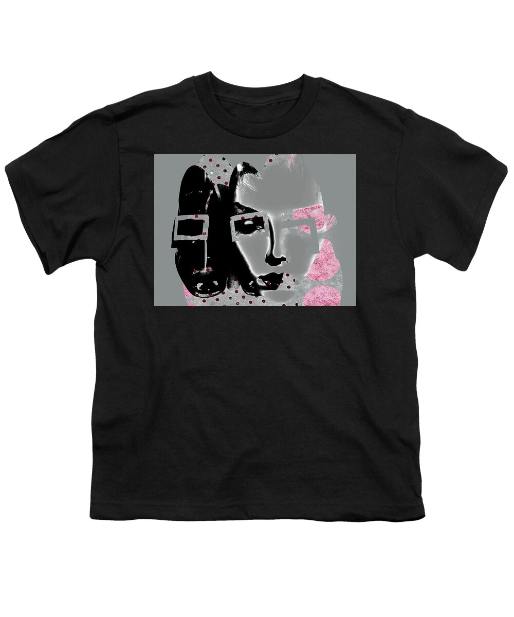 Woman Youth T-Shirt featuring the digital art Looking for black shoes by Gabi Hampe