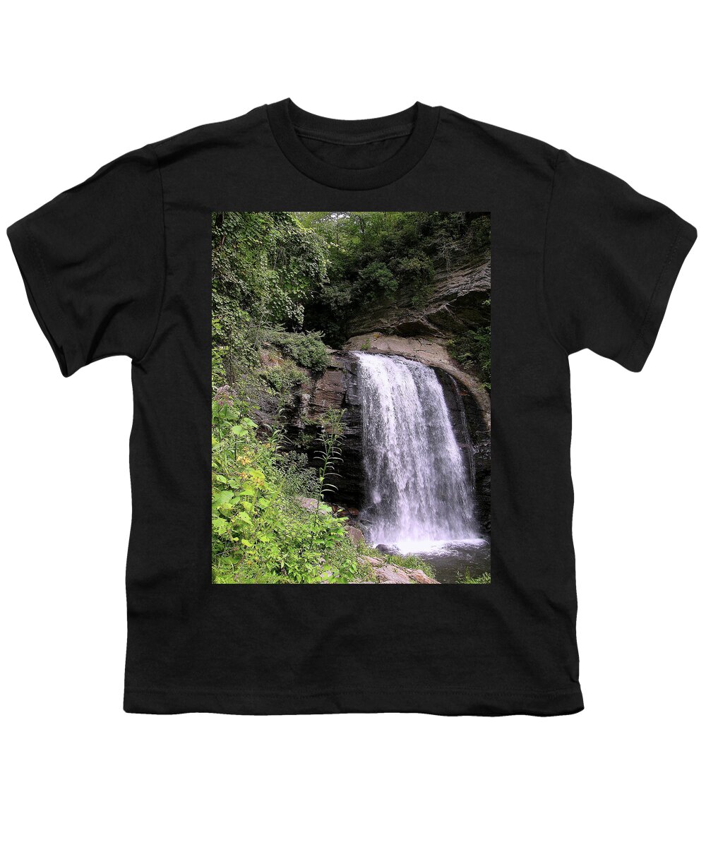 Looking Glass Falls Youth T-Shirt featuring the photograph Looking Glass Falls by Jeff Heimlich