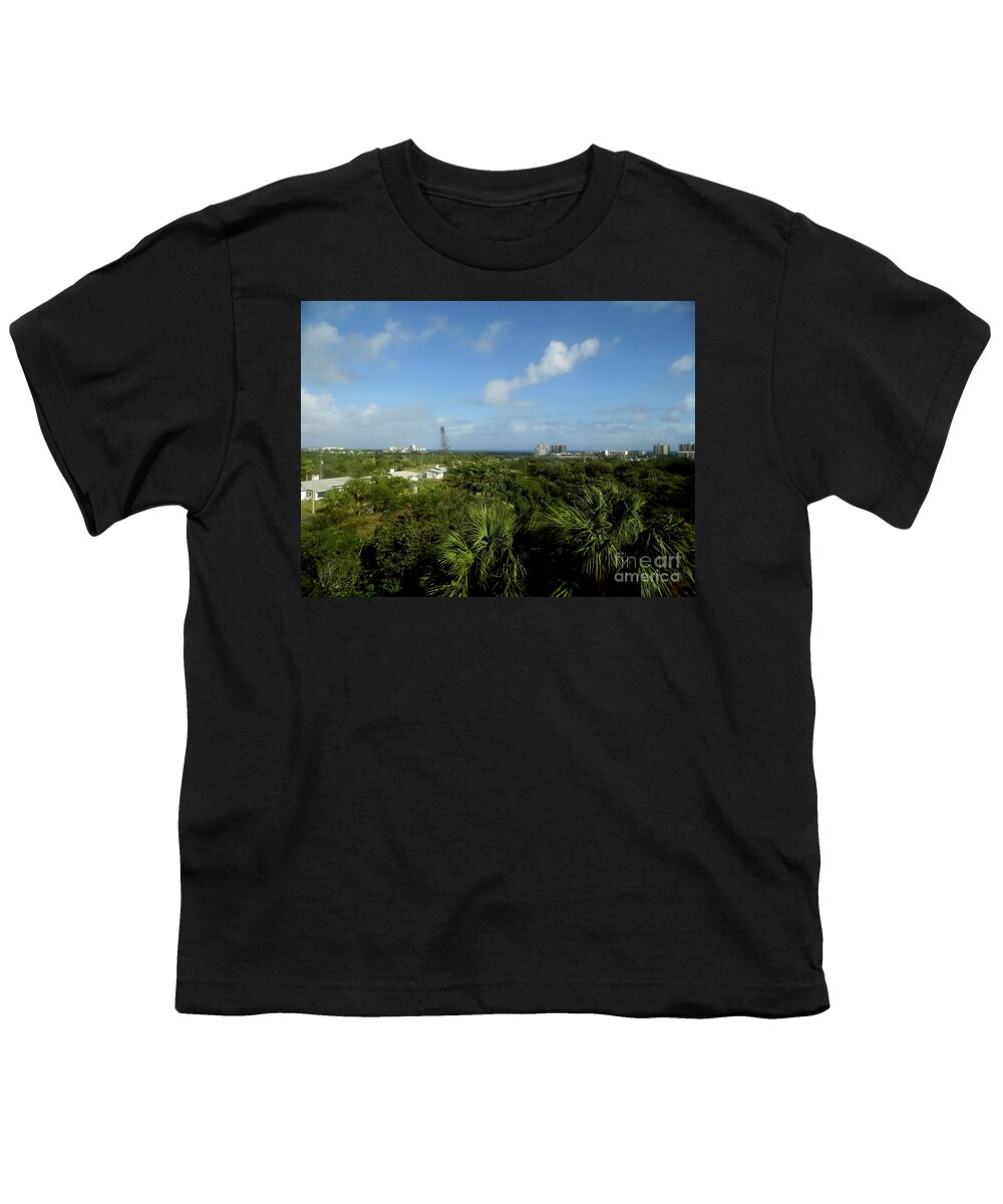 Jupiter Youth T-Shirt featuring the photograph Looking Out The Jupiter Lighthouse Window by D Hackett