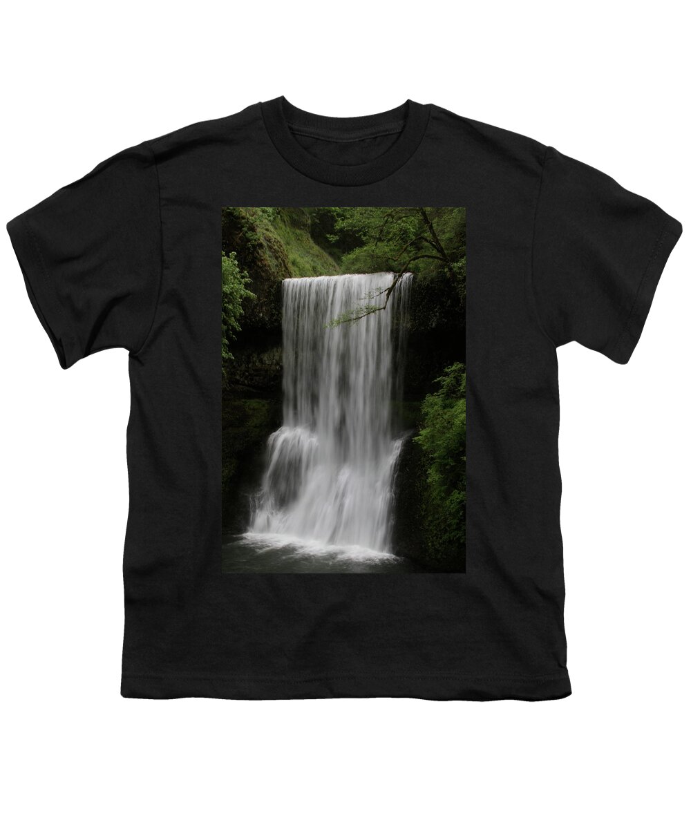 This Is Lower South Falls Located At Silver Falls State Park. The Park Is Located East Of Salem Youth T-Shirt featuring the photograph Lower South Falls by Laddie Halupa