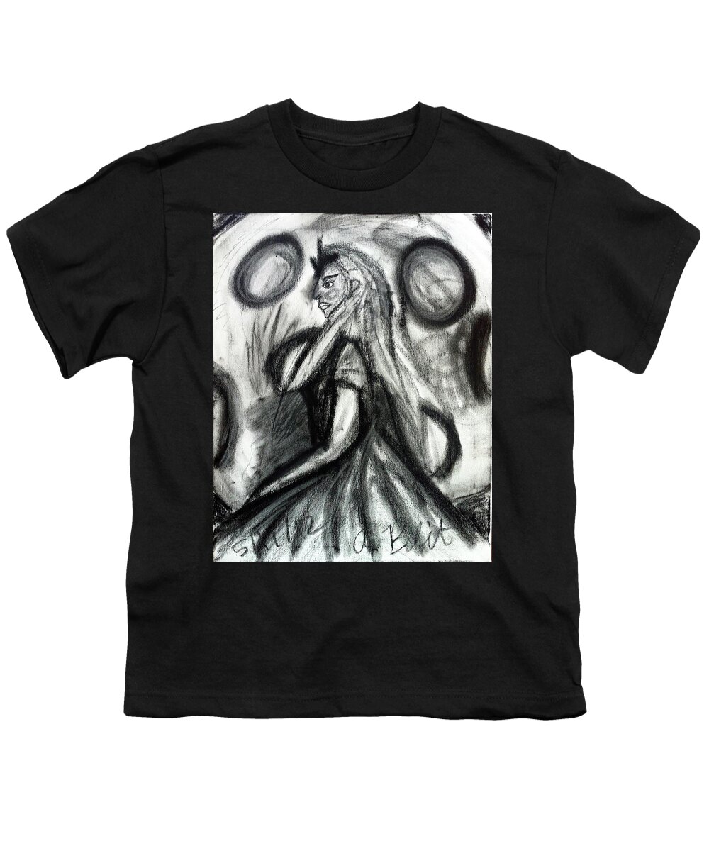 Maiden Youth T-Shirt featuring the pastel Maiden of the Moon by Andrew Blitman