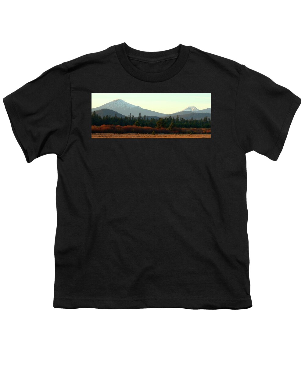 Mt. Bachelor Youth T-Shirt featuring the photograph Majestic Mountains by Terry Holliday