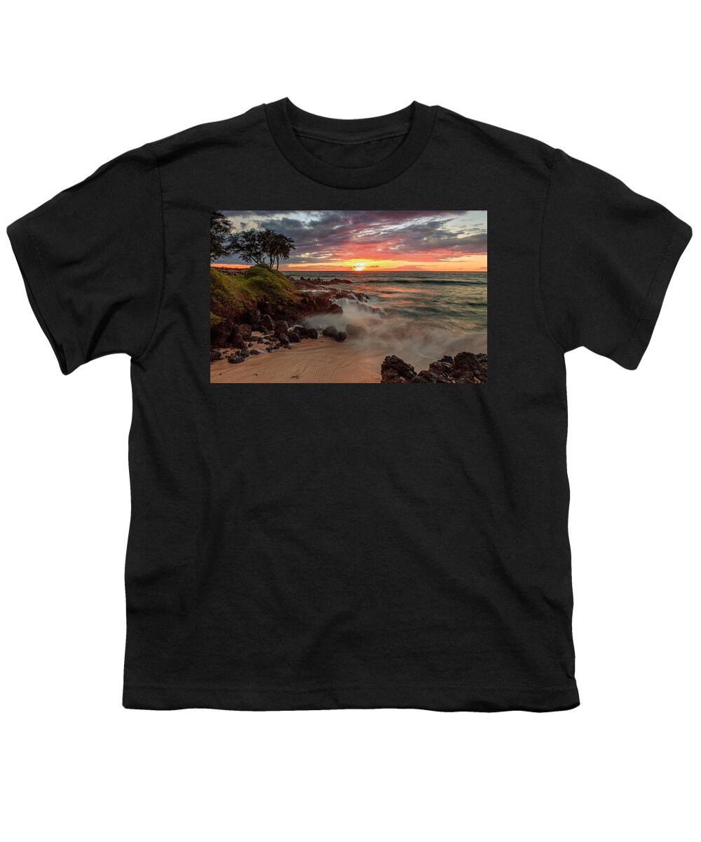 Beach Youth T-Shirt featuring the photograph Maluaka Beach Sunset by Susan Rissi Tregoning