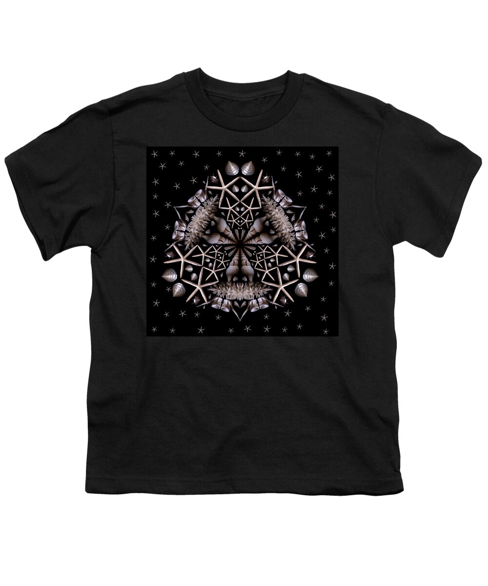 Shell Youth T-Shirt featuring the photograph Mandala White Sea Star by Nancy Griswold