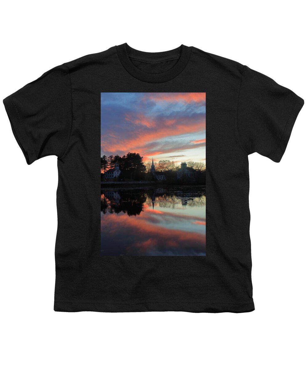 New Hampshire Youth T-Shirt featuring the photograph Marlow Village Sunset by John Burk