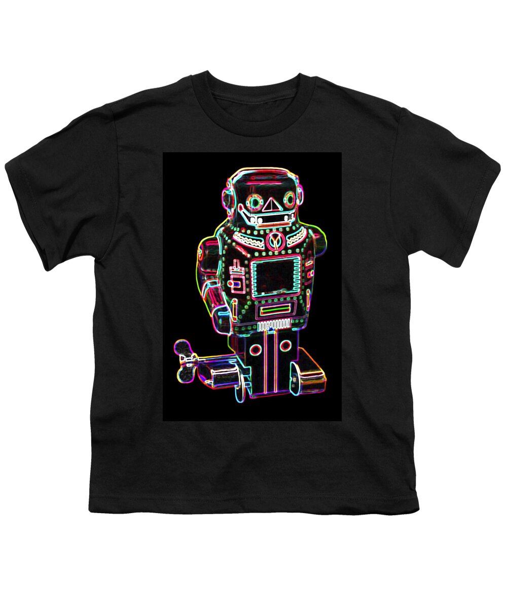 Robot Youth T-Shirt featuring the digital art Mechanical mighty sparking robot by DB Artist