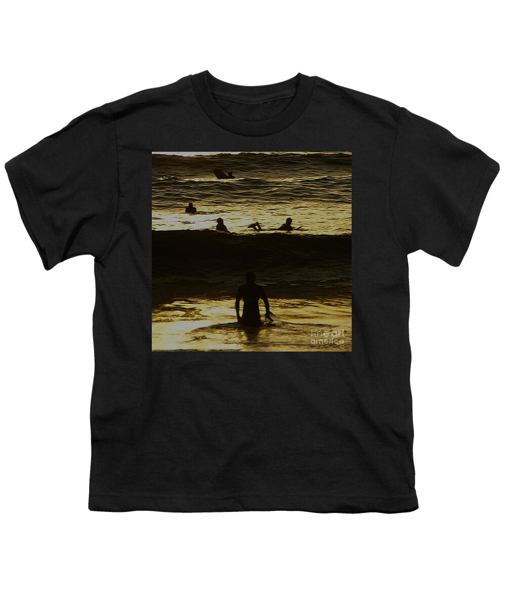 Ocean Youth T-Shirt featuring the photograph Meditari - Gold by Linda Shafer