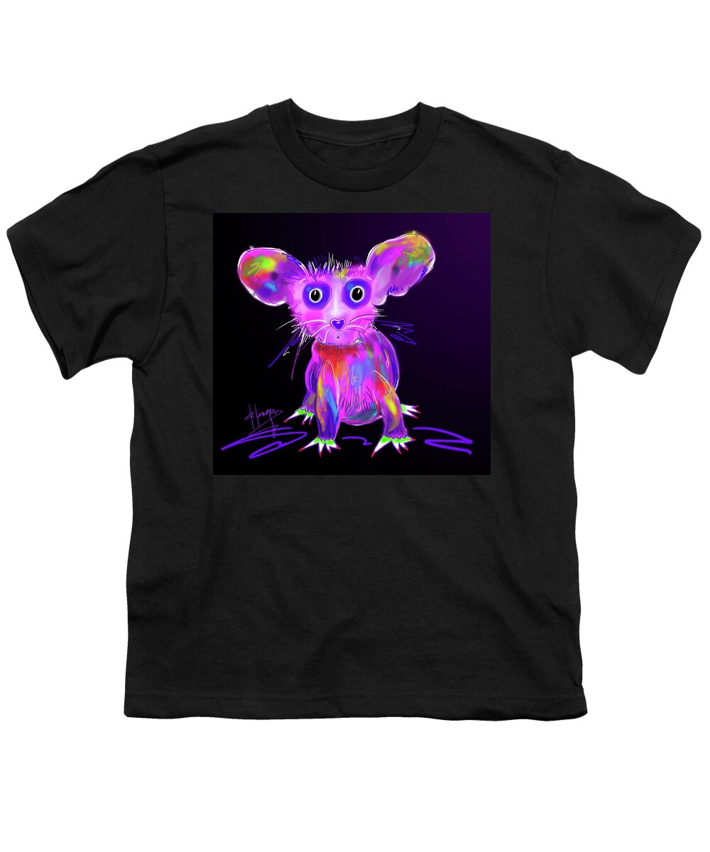 Dizzycats Youth T-Shirt featuring the painting Meep by DC Langer