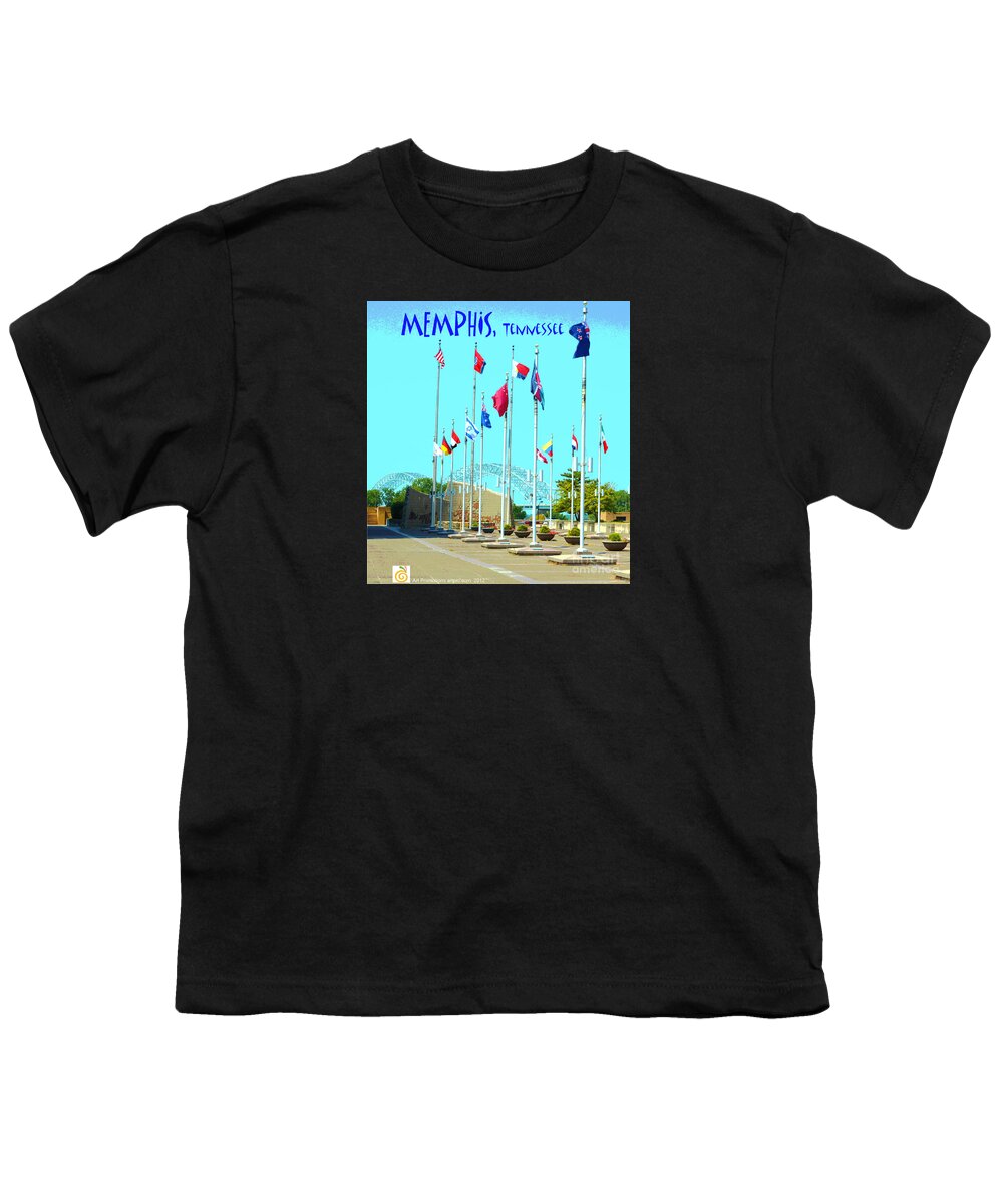 City Youth T-Shirt featuring the digital art Memphis Today by Karen Francis