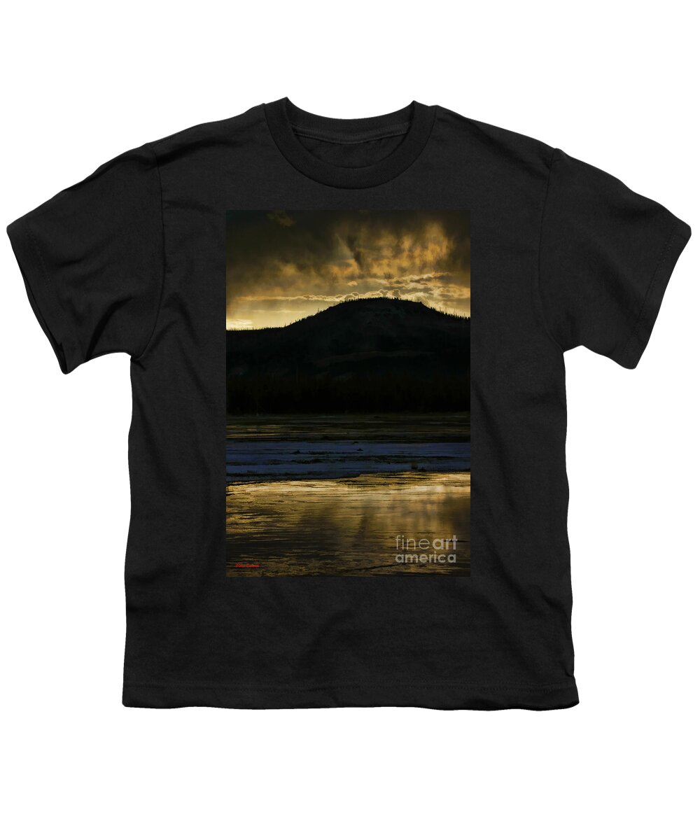 Midway Geyser Basin Youth T-Shirt featuring the photograph Midway Geyser Basin Mountain by Blake Richards