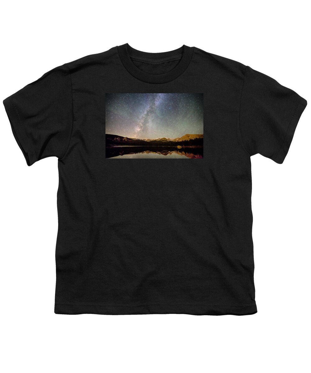 Milky Way Youth T-Shirt featuring the photograph Milky Way Over The Colorado Indian Peaks by James BO Insogna