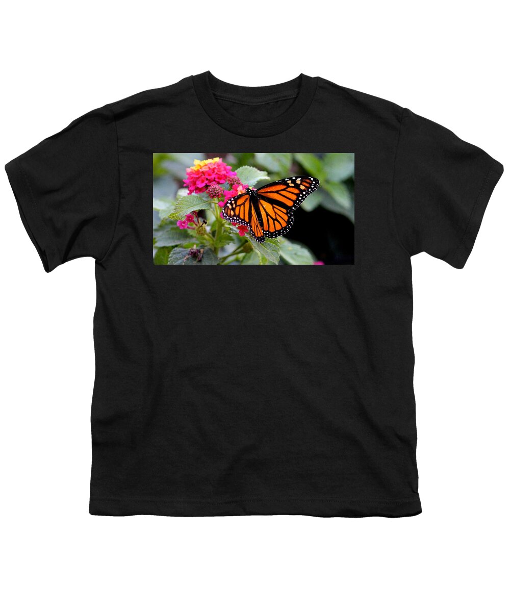 Butterfly Youth T-Shirt featuring the photograph Monarch Butterfly by Liz Vernand