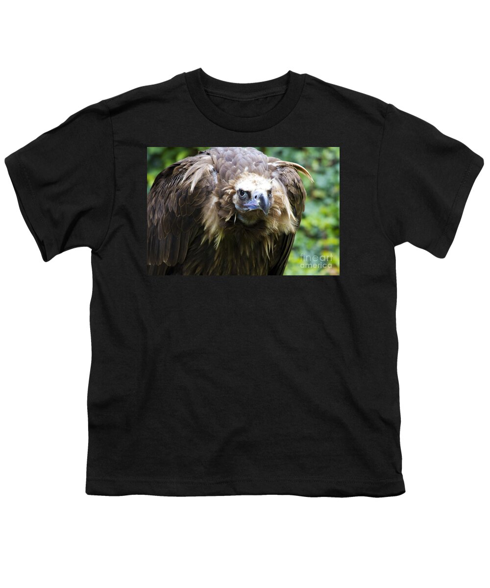 Black Vulture Youth T-Shirt featuring the photograph Monk Vulture 3 by Heiko Koehrer-Wagner