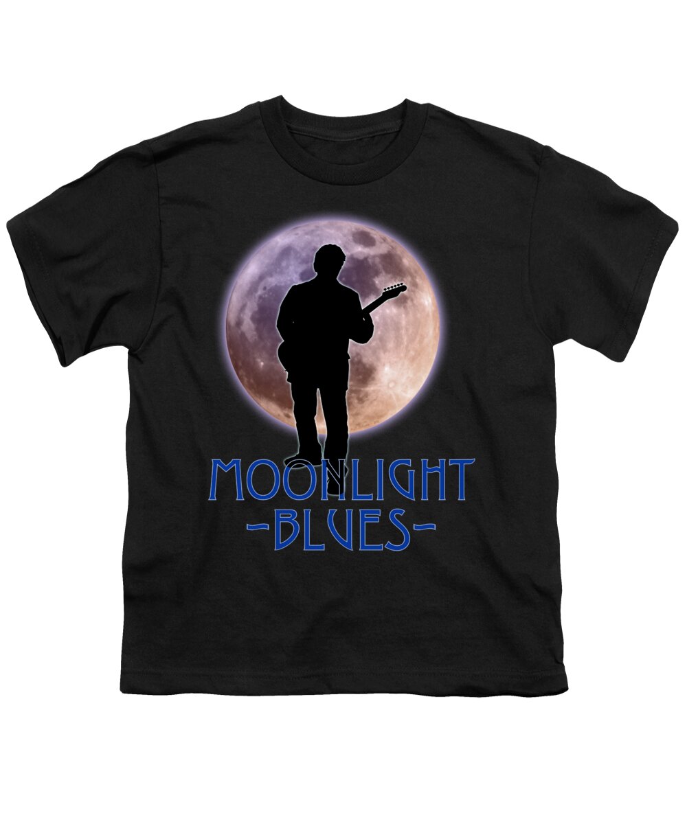 Blues Youth T-Shirt featuring the photograph Moonlight Blues Shirt by WB Johnston