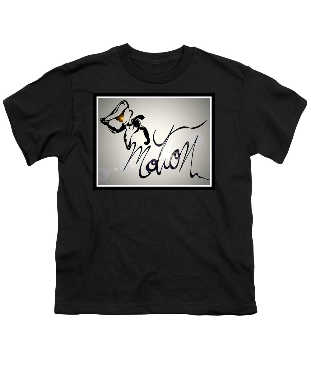 Motion Youth T-Shirt featuring the mixed media Motion Signature by Demitrius Motion Bullock