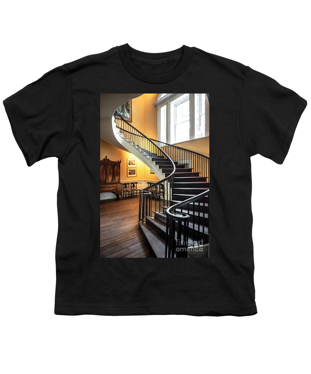 Nathaniel Russell Youth T-Shirt featuring the photograph Nathaniel Russell House Free Floating Staircase by Dale Powell