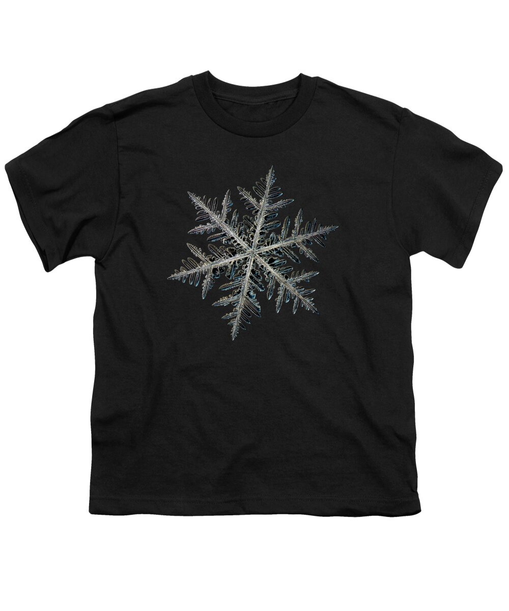 Snowflake Youth T-Shirt featuring the photograph Neon, black version by Alexey Kljatov