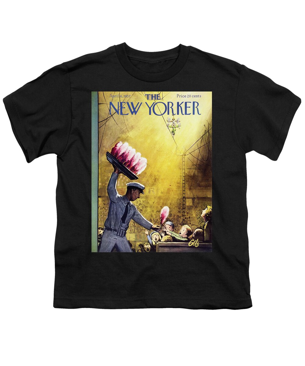 Circus Youth T-Shirt featuring the painting New Yorker April 6 1957 by Arthur Getz