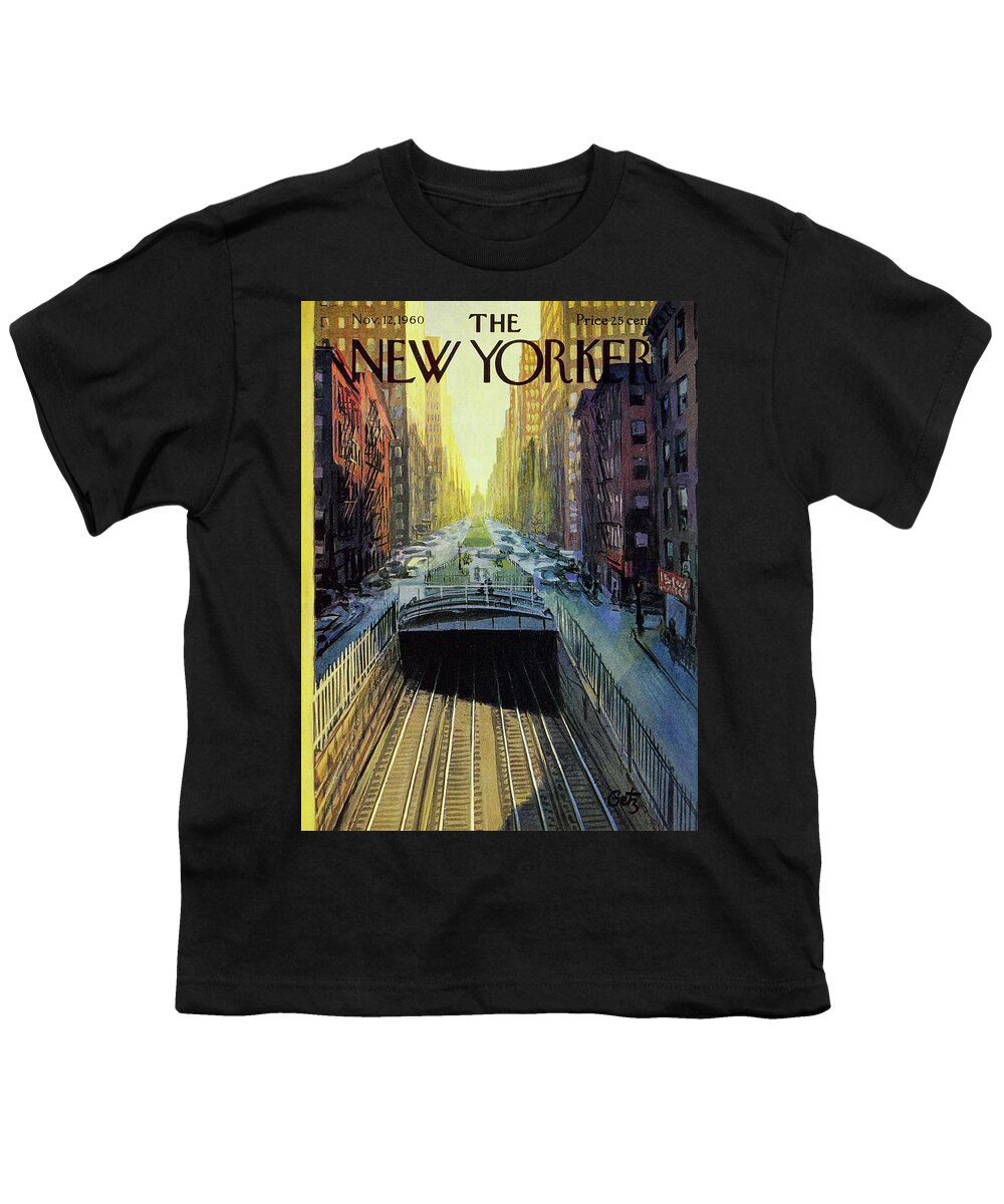Illustration Youth T-Shirt featuring the painting New Yorker November 12 1960 by Arthur Getz