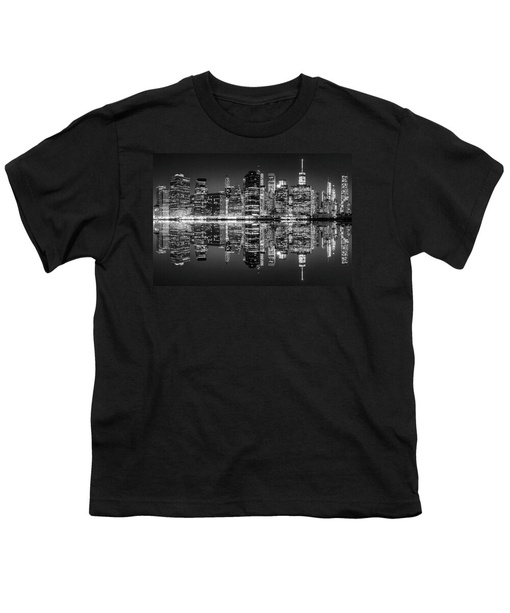 New York City Skyline Youth T-Shirt featuring the photograph Night Grooves by Az Jackson