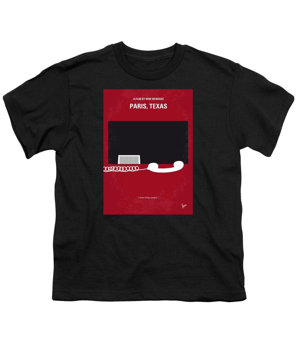 Paris Texas Youth T-Shirt featuring the digital art No062 My Paris Texas minimal movie poster by Chungkong Art
