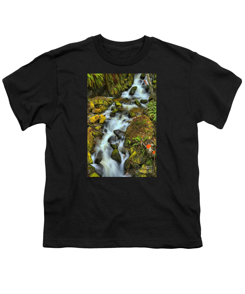 Port Alice Youth T-Shirt featuring the photograph North Vancouver Island Waterfall by Adam Jewell