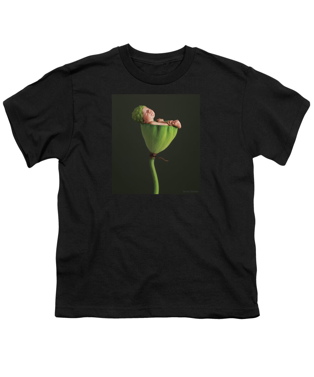 Lotus Youth T-Shirt featuring the photograph Nyah in Lotus Bud by Anne Geddes