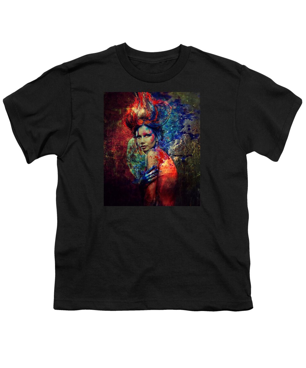 Nymph Youth T-Shirt featuring the digital art Nymph of Creativity 2 by Lilia S