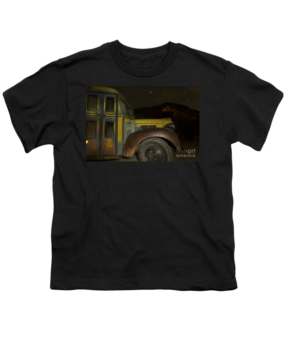 Old Youth T-Shirt featuring the photograph Old Yellow School Bus by Karen Foley