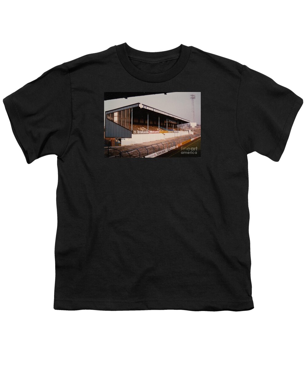  Youth T-Shirt featuring the photograph Oldham Athletic - Boundary Park - North Stand 2 - 1970s by Legendary Football Grounds