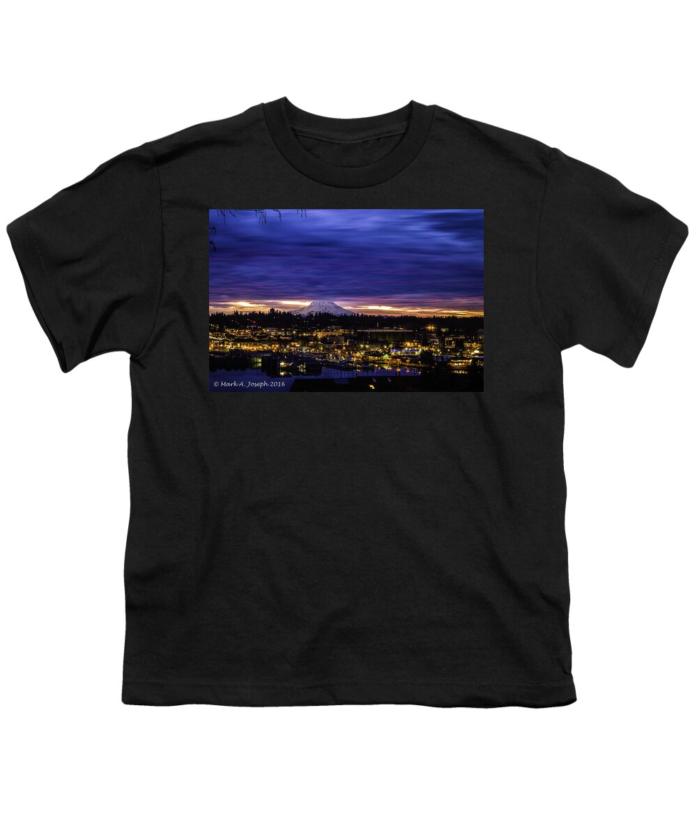 Sunrise Youth T-Shirt featuring the photograph Olympia/Mt. Rainier Sunrise by Mark Joseph