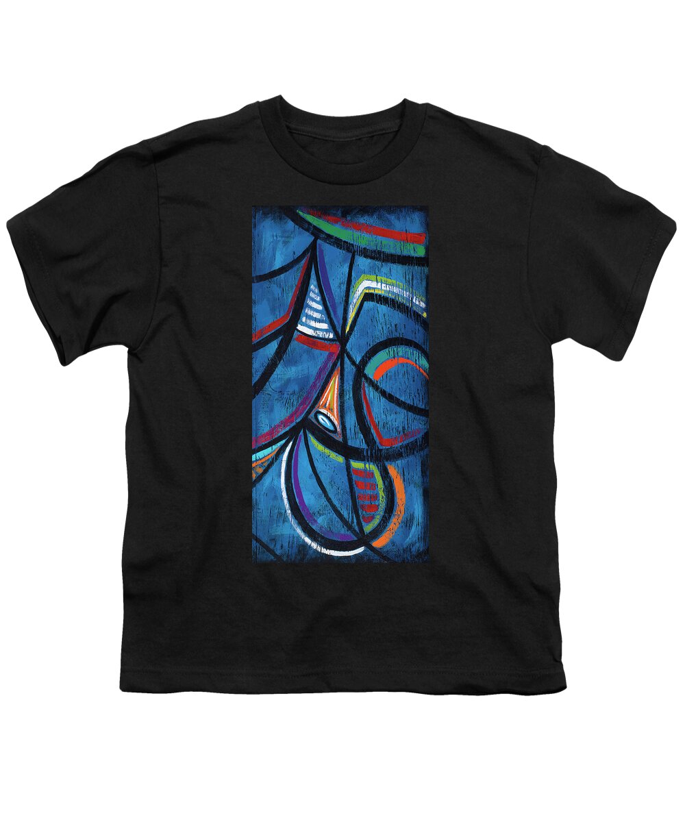 Passion Youth T-Shirt featuring the painting PASSIONATE ARTS-triptych right by Darin Jones