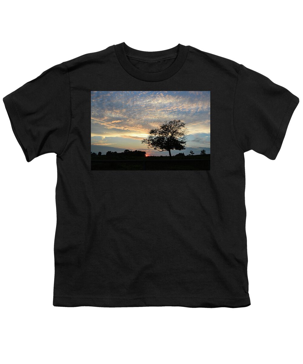 Sunset Youth T-Shirt featuring the photograph Pastel Clouds at Sunset by Tana Reiff