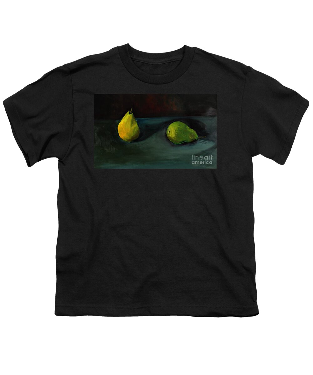 Oil Painting Youth T-Shirt featuring the painting Pears Apart by Daun Soden-Greene