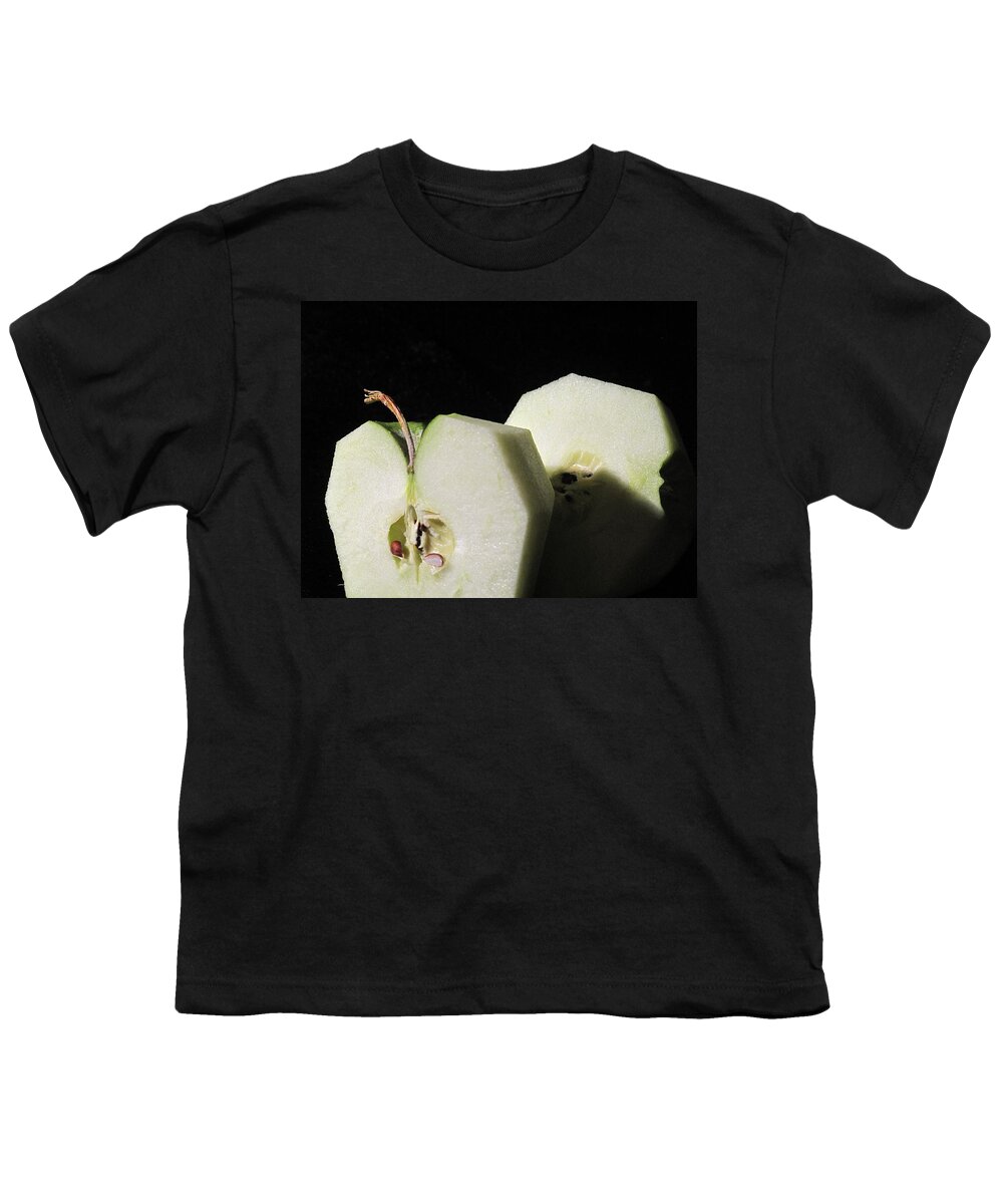 Apple Youth T-Shirt featuring the photograph Peeled And Halved by Ian MacDonald