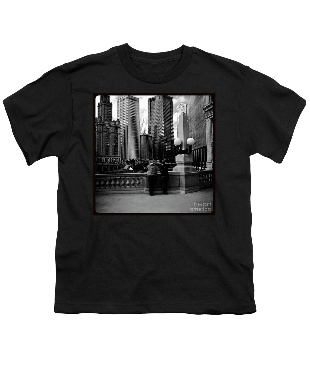 Midwest Youth T-Shirt featuring the photograph People and Skyscrapers - Square by Frank J Casella