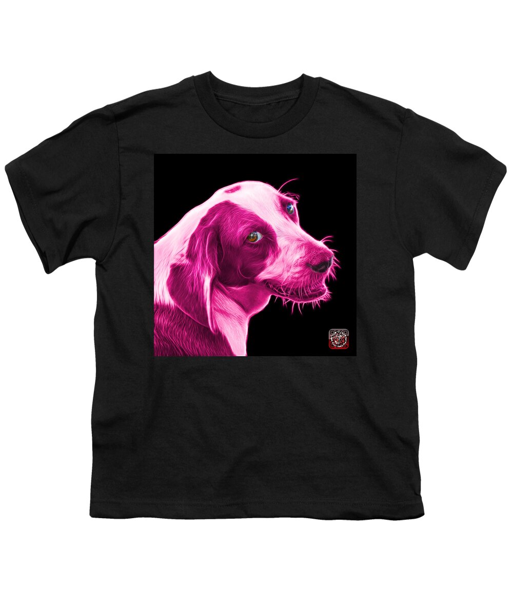 Beagle Youth T-Shirt featuring the painting Pink Beagle dog Art- 6896 - BB by James Ahn